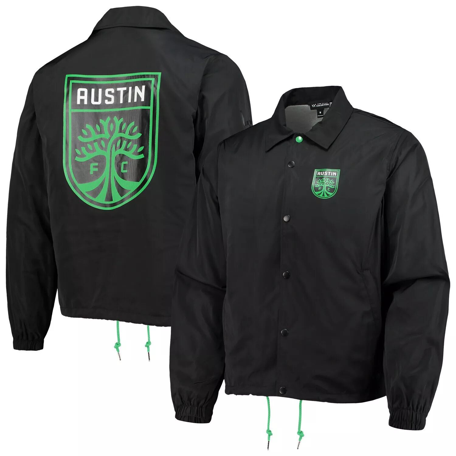 

Мужская черная куртка на кнопках The Wild Collective Austin FC Coaches, Черный
