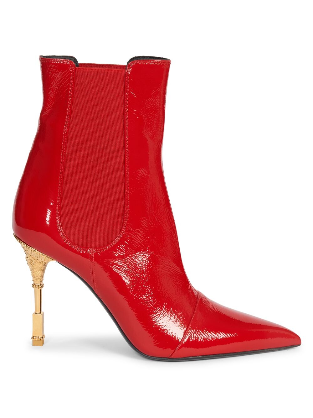 

Скульптурные ботильоны Moneta 95MM из лакированной кожи Balmain, красный