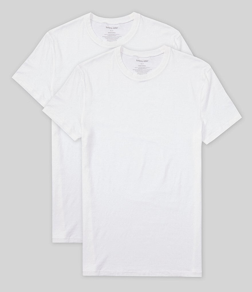 

Набор из 2 хлопковых футболок с короткими рукавами Tommy John Cool Modern Fit, белый