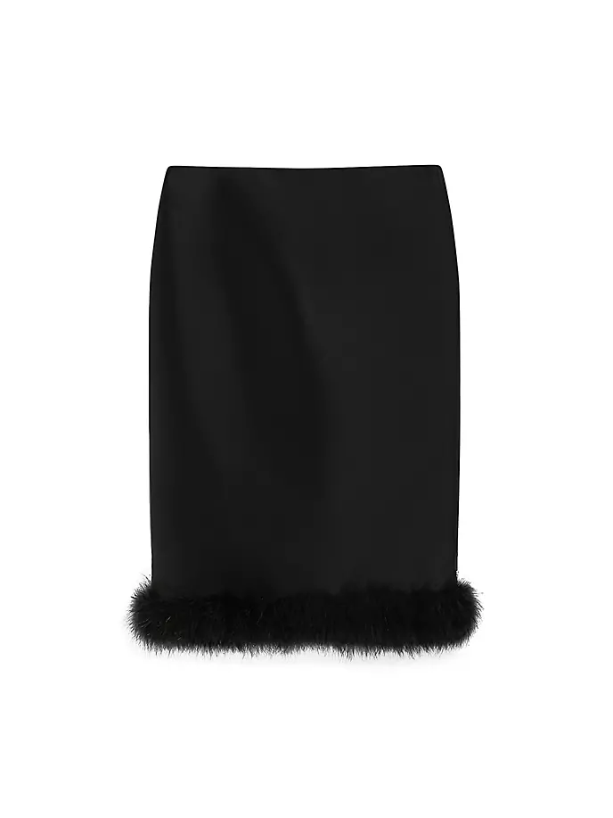 

Атласная юбка-карандаш с перьями Sportmax, черный