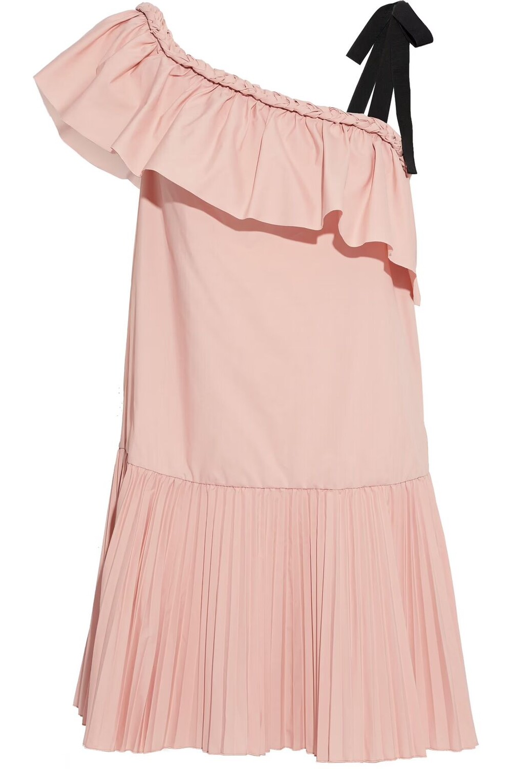 

Платье мини из хлопкового поплина с оборками и складками Redvalentino, розовый