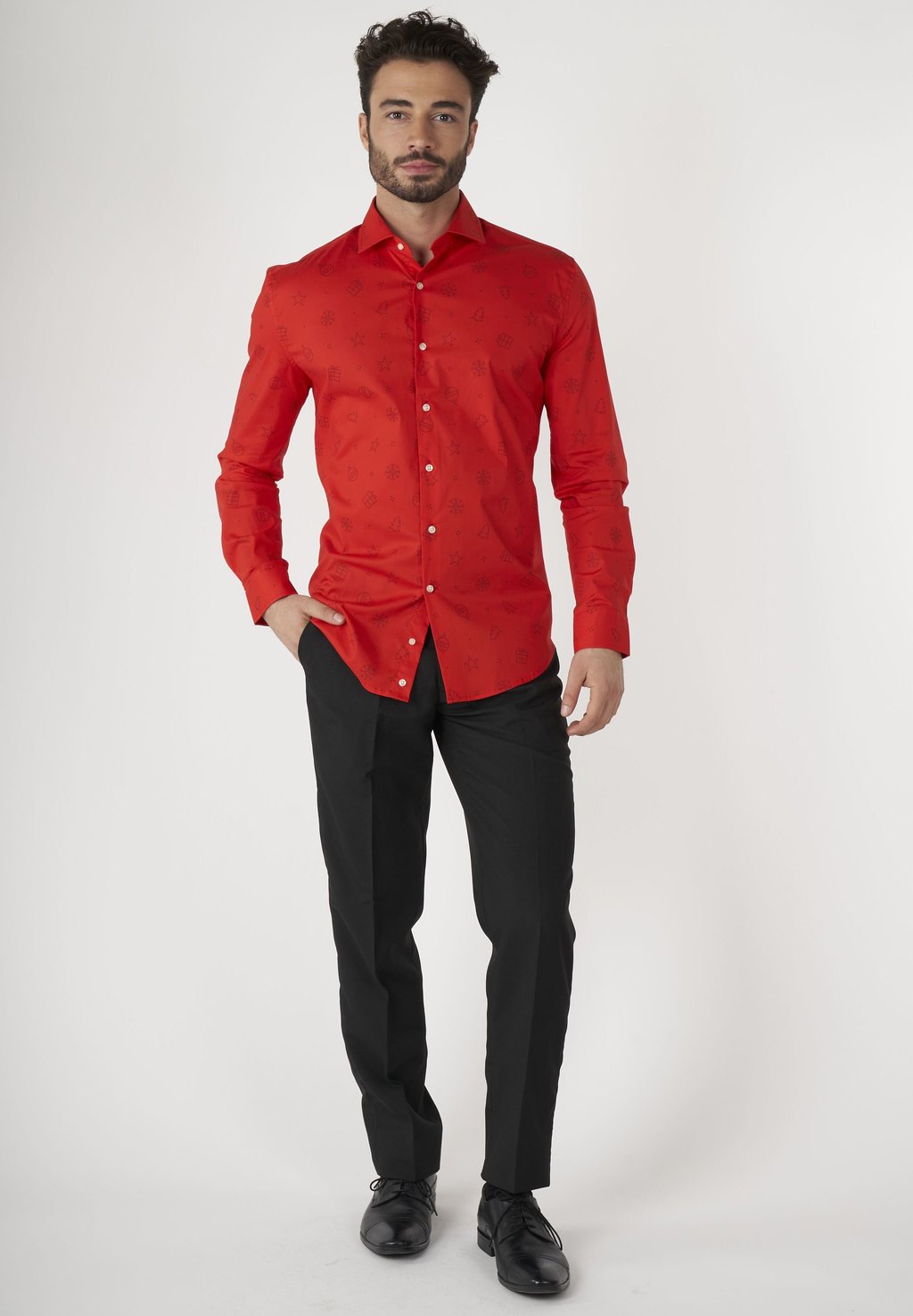 классическая рубашка solid color opposuits цвет red devil Классическая рубашка Christmas Icons Red OppoSuits, красный