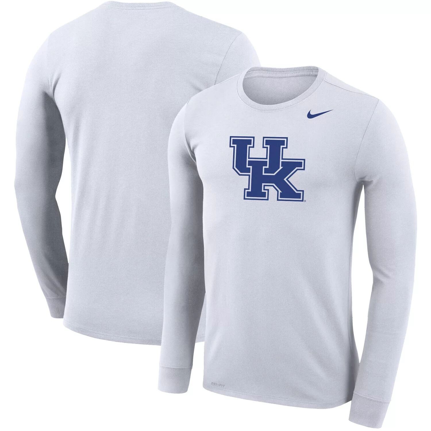 

Мужская белая футболка с длинным рукавом и логотипом Kentucky Wildcats School Legend Performance Nike, Белый