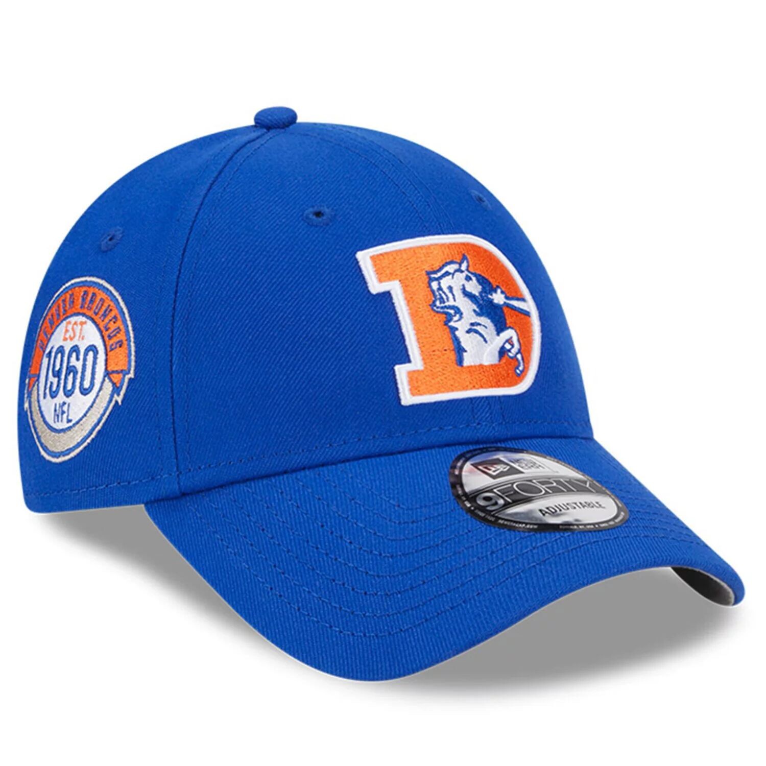 

Мужская регулируемая кепка New Era Royal Denver Broncos 2023 Sideline Historic 9FORTY
