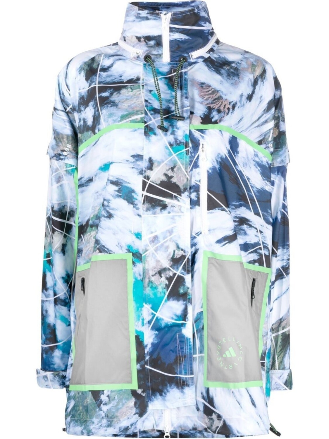 

adidas by Stella McCartney куртка TrueNature Packable с абстрактным принтом, синий