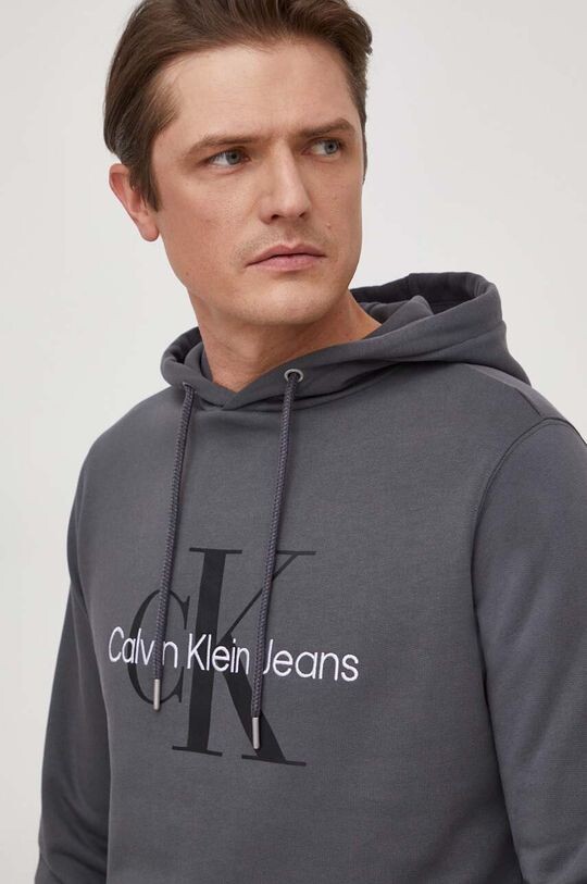 

Хлопковая толстовка Calvin Klein Jeans, серый