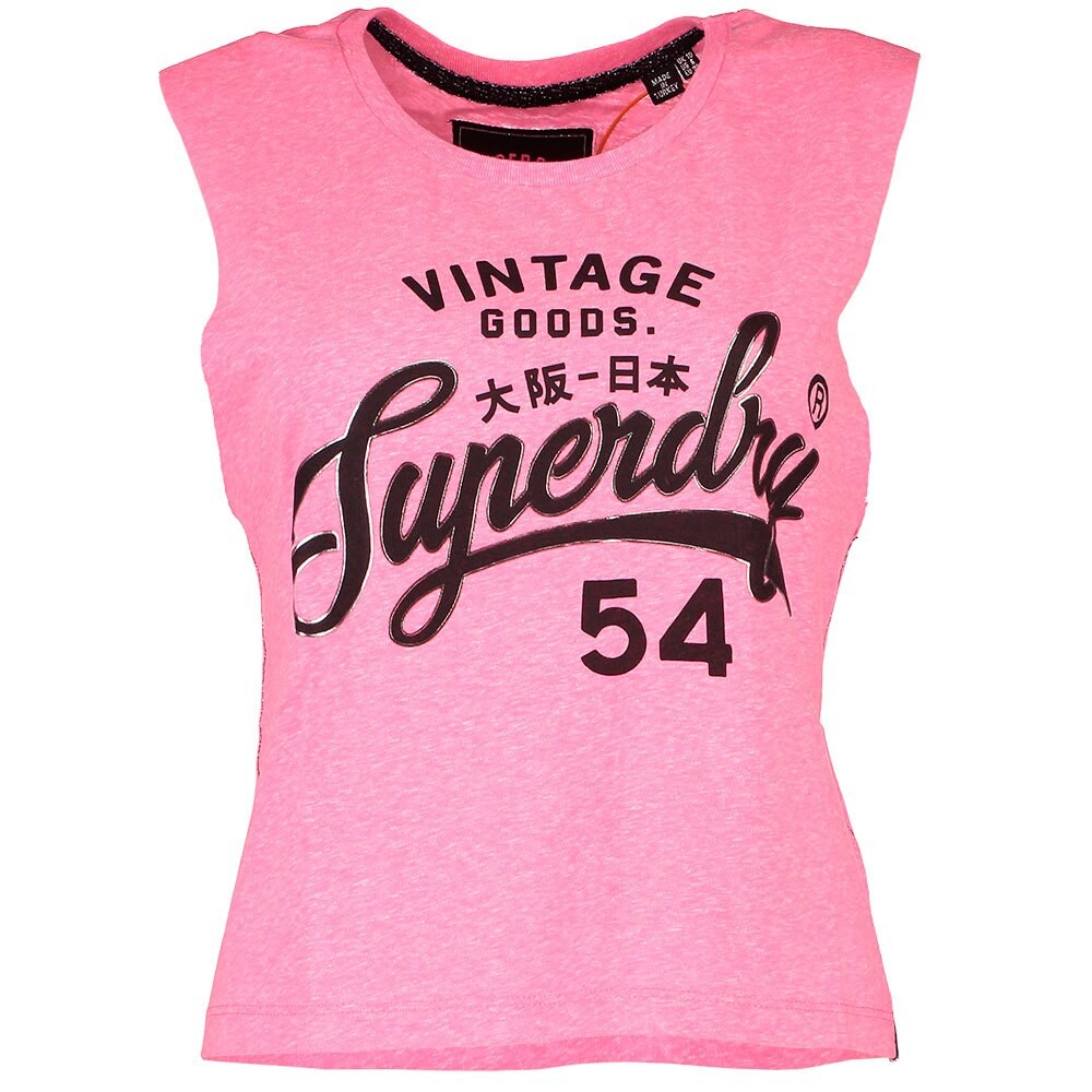 

Футболка без рукавов Superdry 54 Goods Rock, розовый