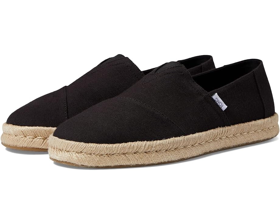 

Лоферы TOMS Alpargata On Rope Espadrille, цвет Black Recycled Cotton Slub Woven