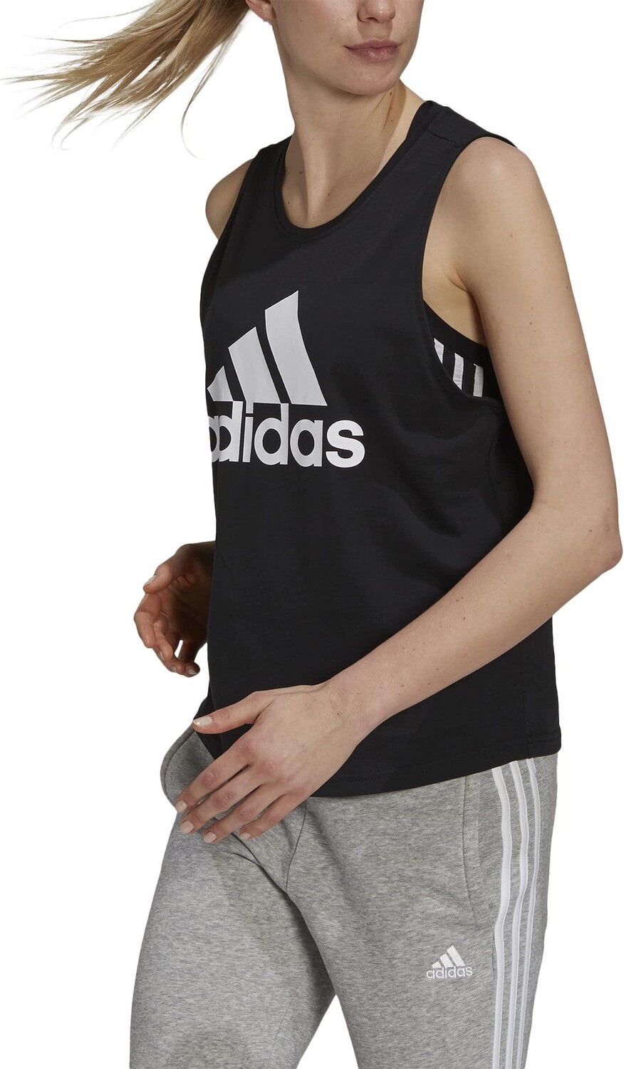 

Майка с большим логотипом adidas, цвет Black/White