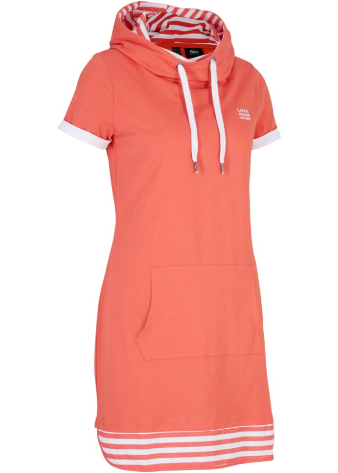 Платье-рубашка из хлопка короткие рукава Bpc Bonprix Collection, красный платье твоё в полоску 42 размер