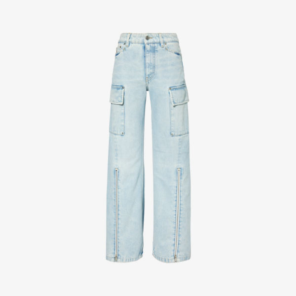 Широкие джинсы со средней посадкой Stella Mccartney, синий широкие джинсы со средней посадкой синий