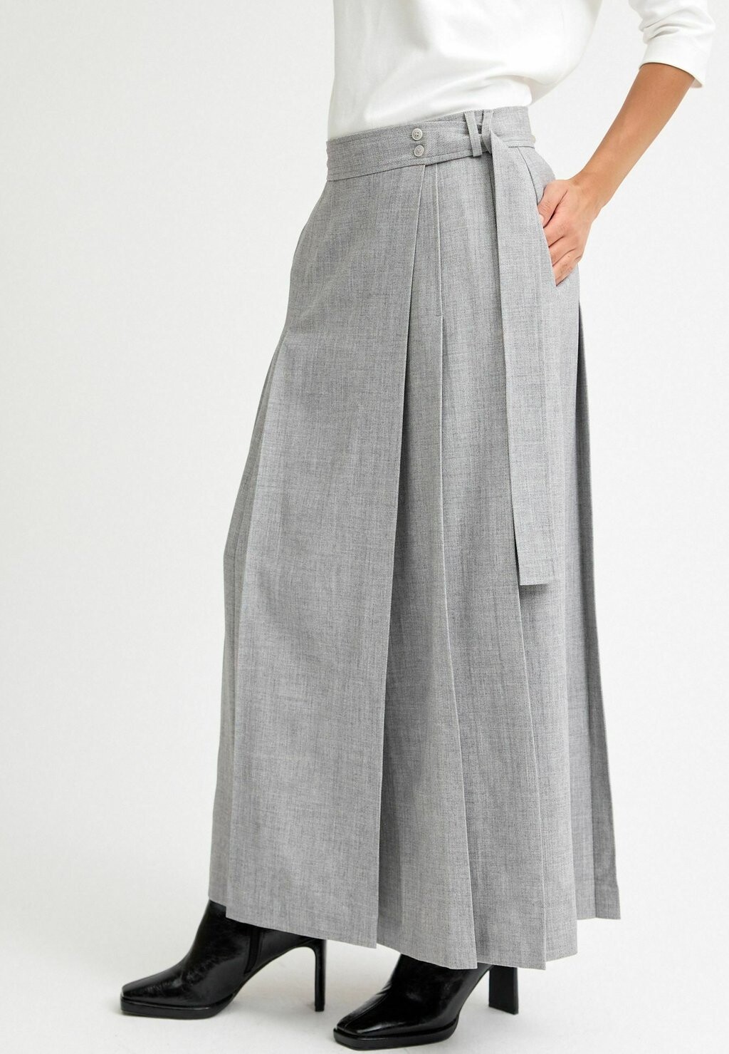 

Юбка с запахом TEXTURED MIDI WRAP SKIRT Next, цвет grey