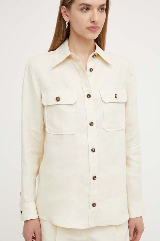 

Льняная рубашка Weekend Max Mara, бежевый