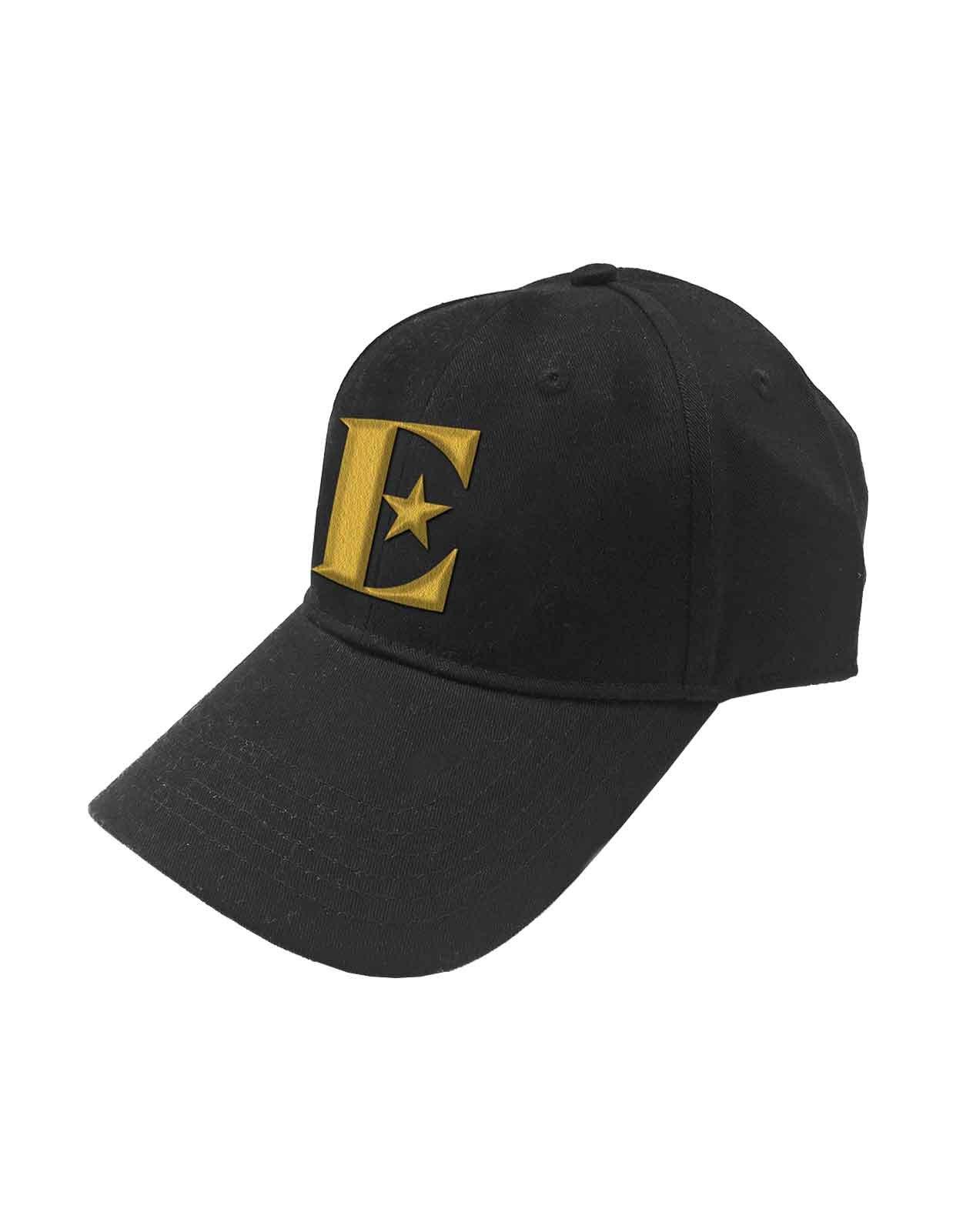 Золотая бейсболка с логотипом E и ремешком на спине Elton John, черный фото