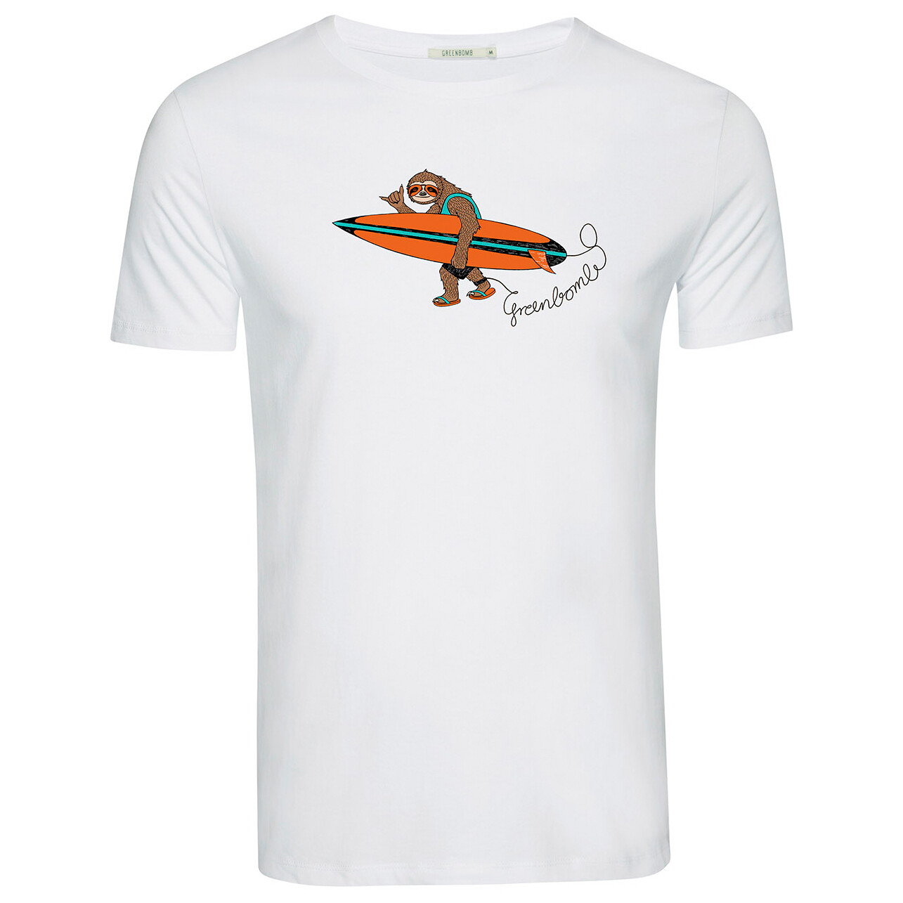 

Футболка Greenbomb Animal Sloth Surf Guide s, белый