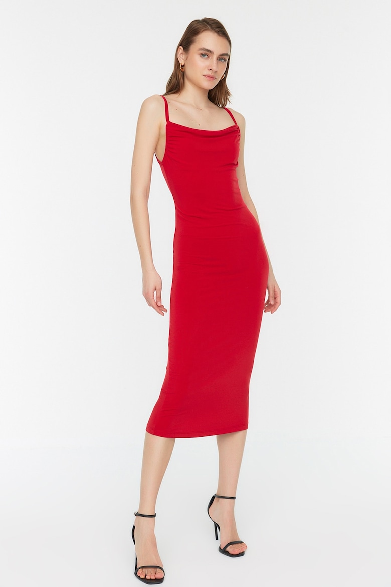 Облегающее платье на тонких бретелях Trendyol, красный