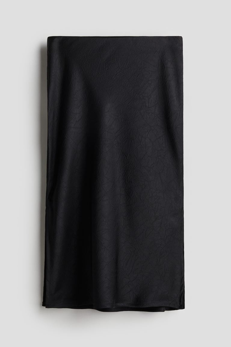 Атласная юбка H&M, черный юбка карандаш cepheya миди разрез размер 42 черный