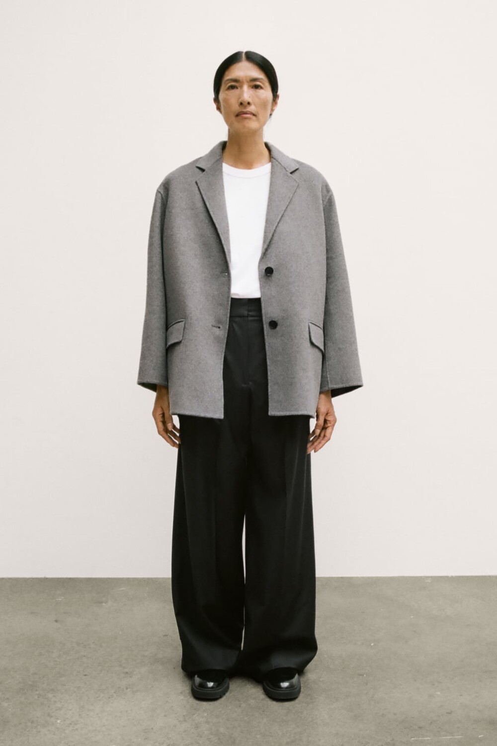 

Двусторонний пиджак из смесовой шерсти Zw Collection ZARA, серый