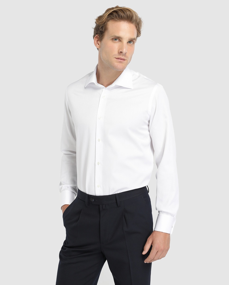 Olimpo классическая однотонная белая мужская рубашка Olimpo, белый