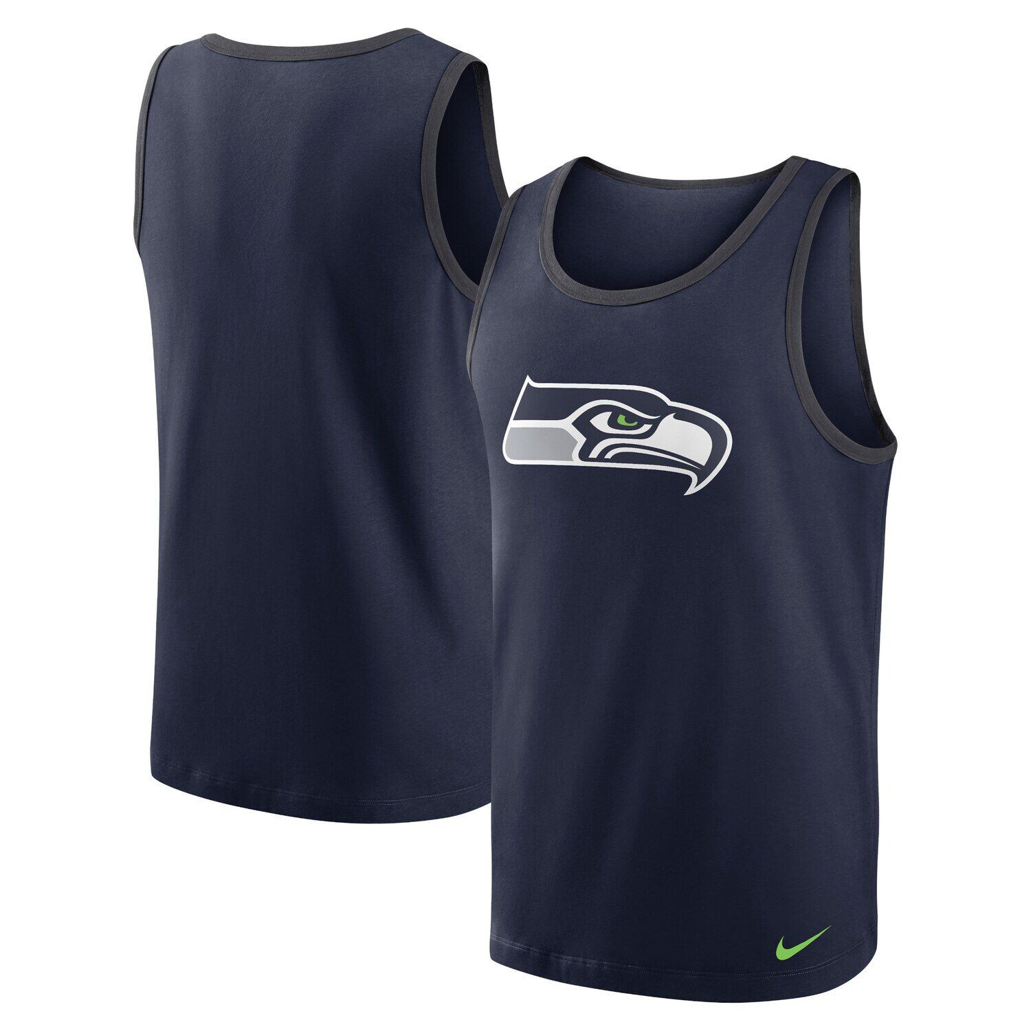 Мужская темно-синяя майка Seattle Seahawks Tri-Blend Nike мужская темно серая майка atlanta falcons tri blend nike