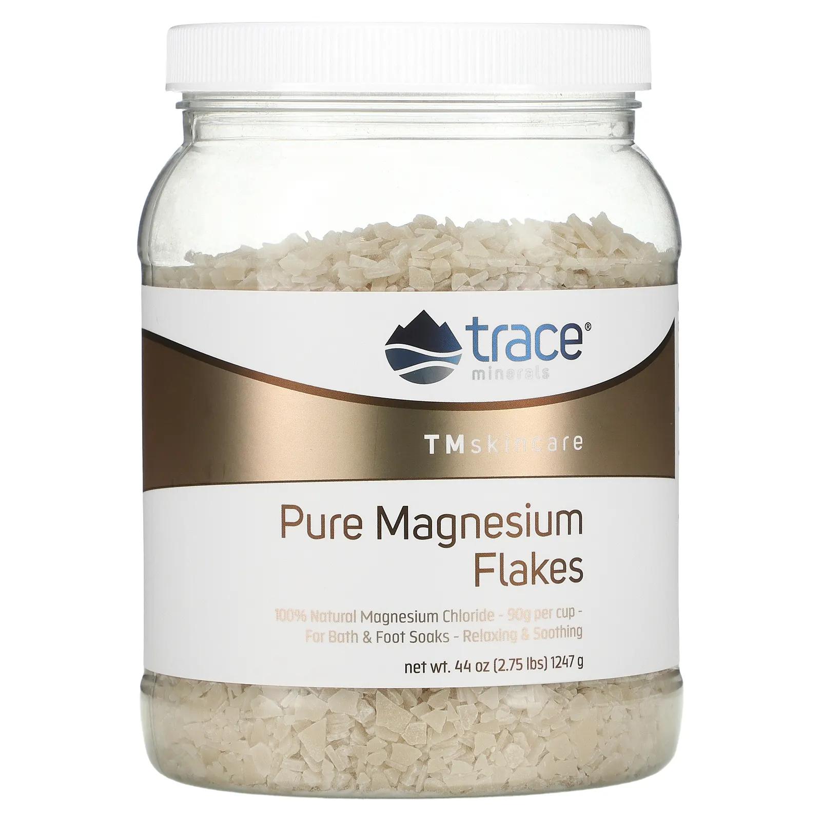 Trace Minerals Research TM Skincare хлопья чистого магния 1247 г (2,75 фунта) trace minerals research mega mag 400 мг 118 мл