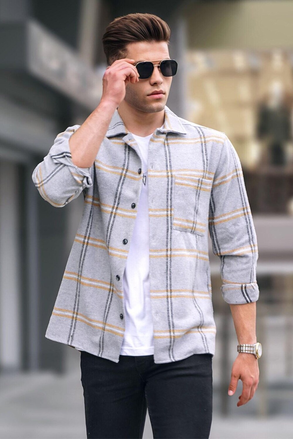 

Серая рубашка Lumberjack Regular Fit 5556 MADMEXT