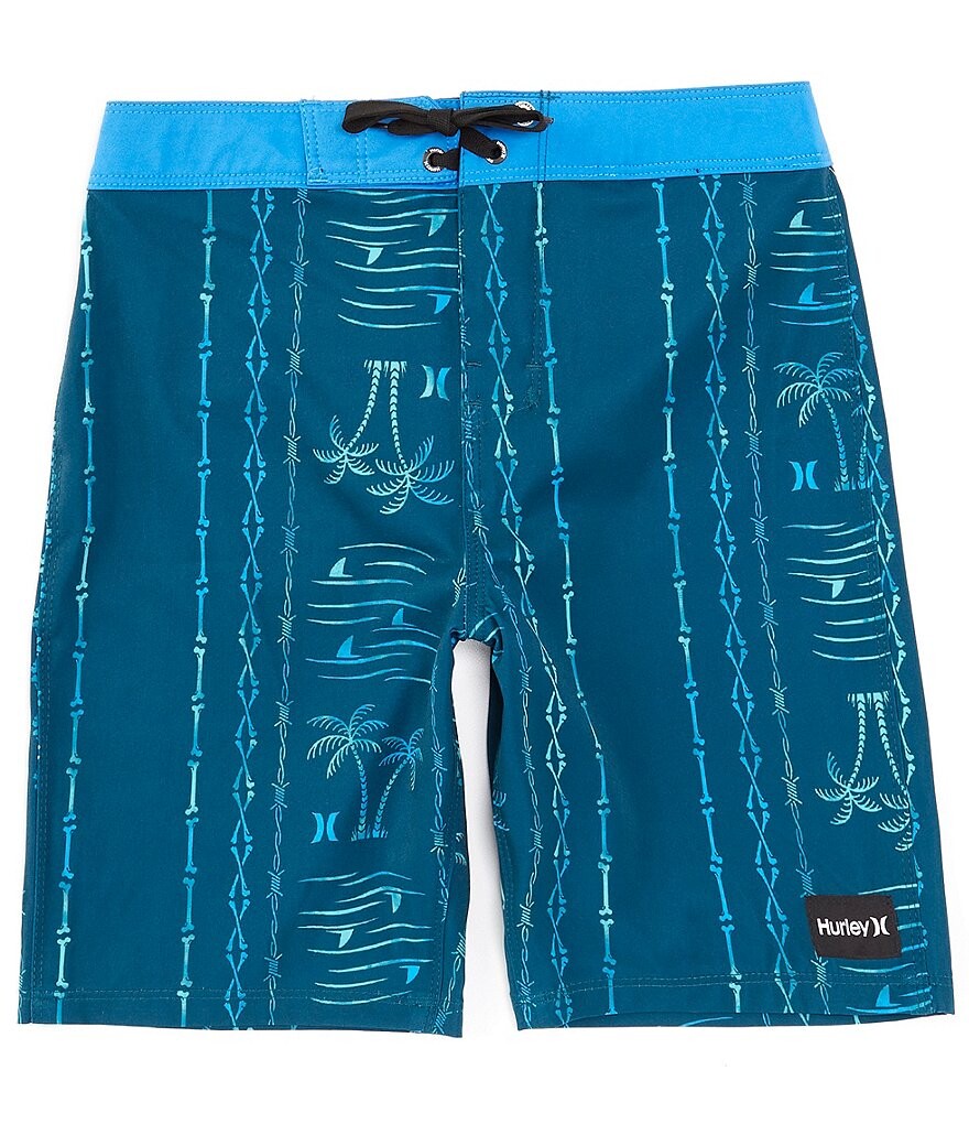 

Шорты Hurley Big Boys 8–20 с пальмовыми полосками, синий