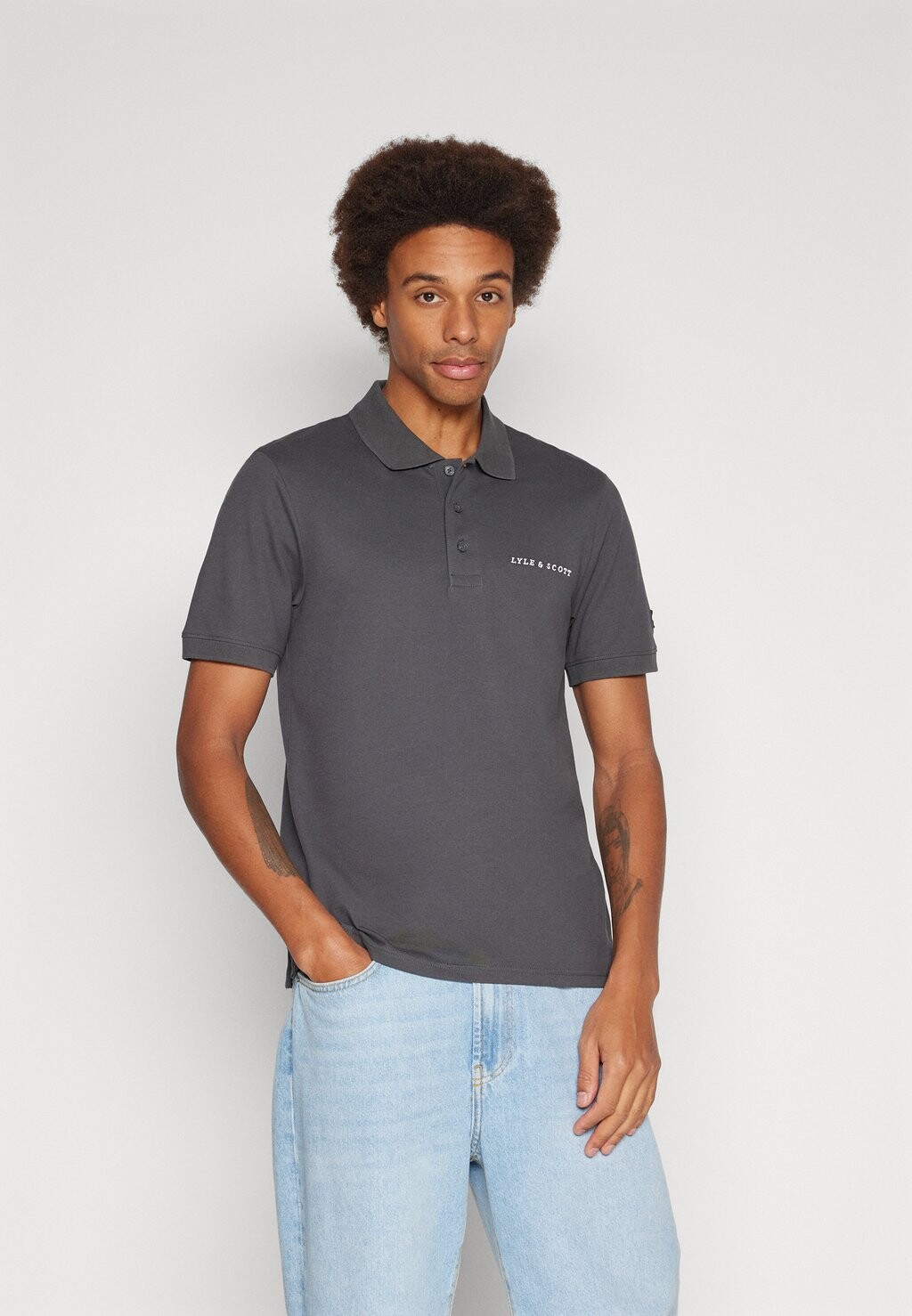 

Рубашка-поло EMBROIDERED SHIRT Lyle & Scott, антрацит