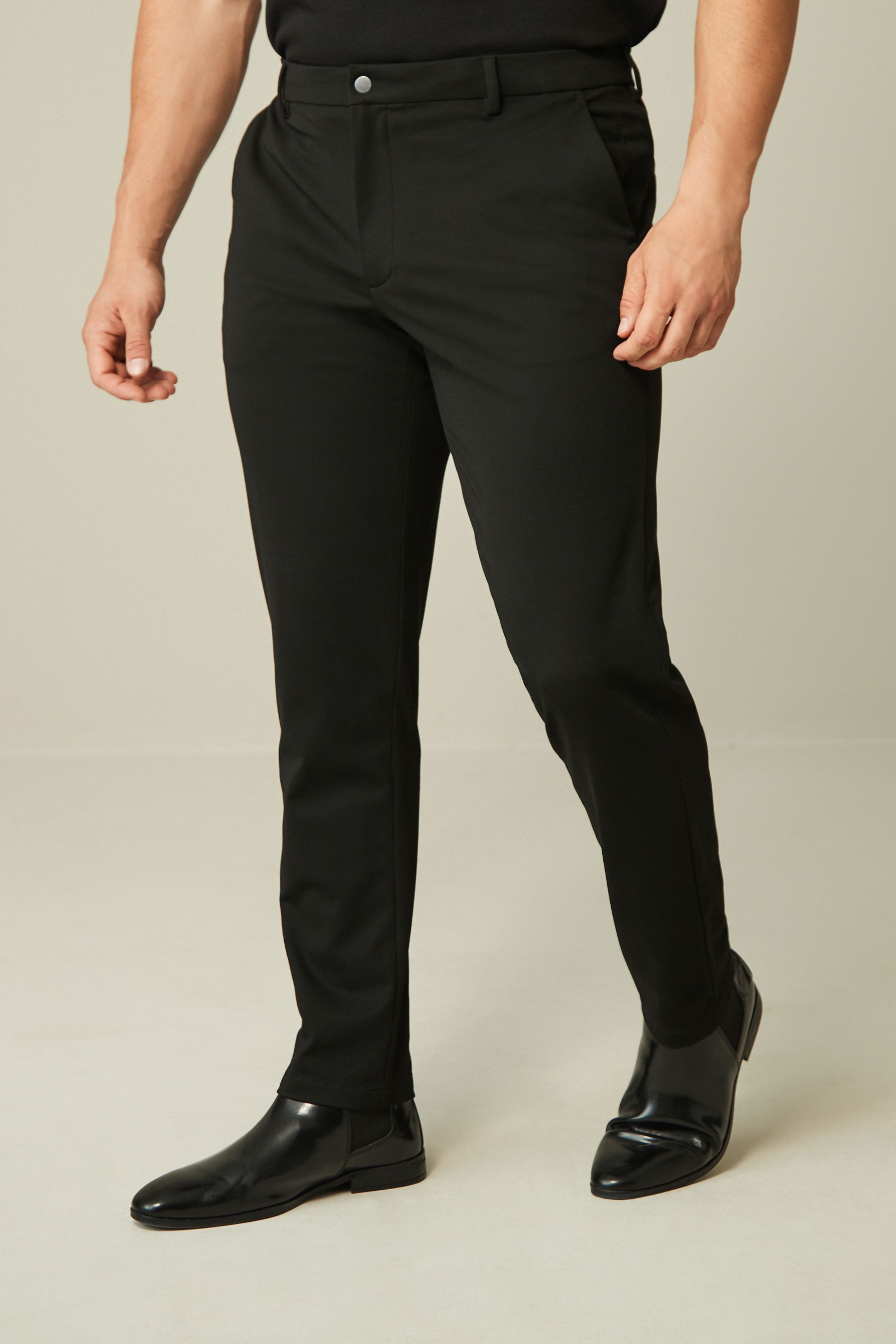 Элегантные брюки-стрейч приталенного кроя Comfort Next, черный