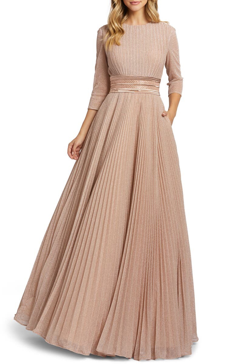 

блестящее плиссированное бальное платье IEENA FOR MAC DUGGAL