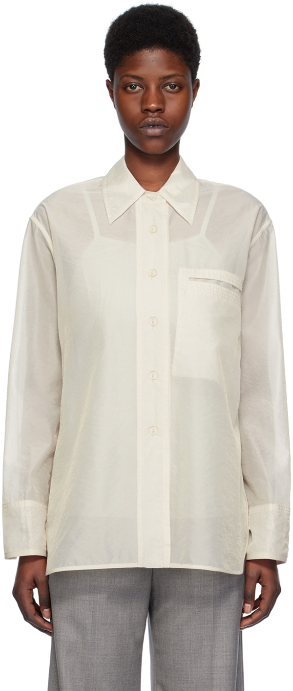Бело-белая рубашка с карманами Low Classic