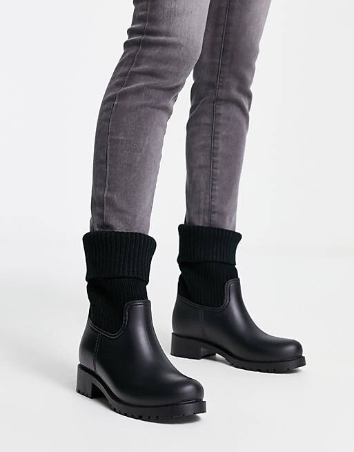

Черные резиновые сапоги-носки ASOS DESIGN Gabrielle
