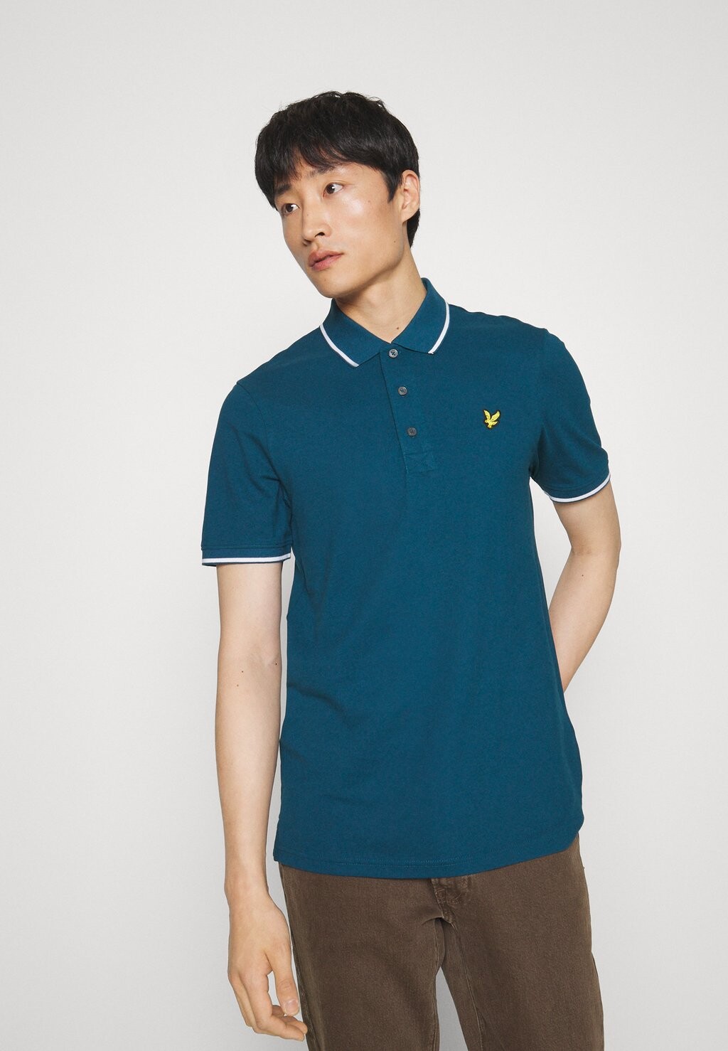 

Поло TIPPED Lyle & Scott, темно-синий/белый