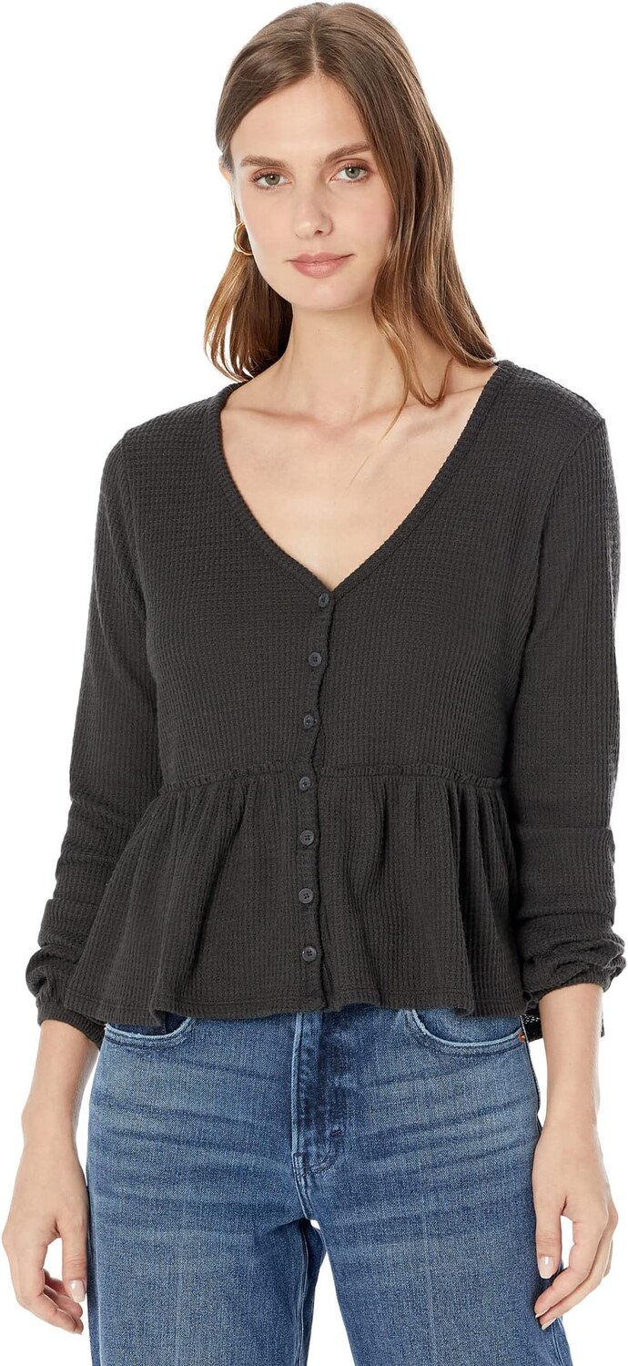 

Джерси Cloud с вафельными пуговицами через верх Lucky Brand, цвет Jet Black