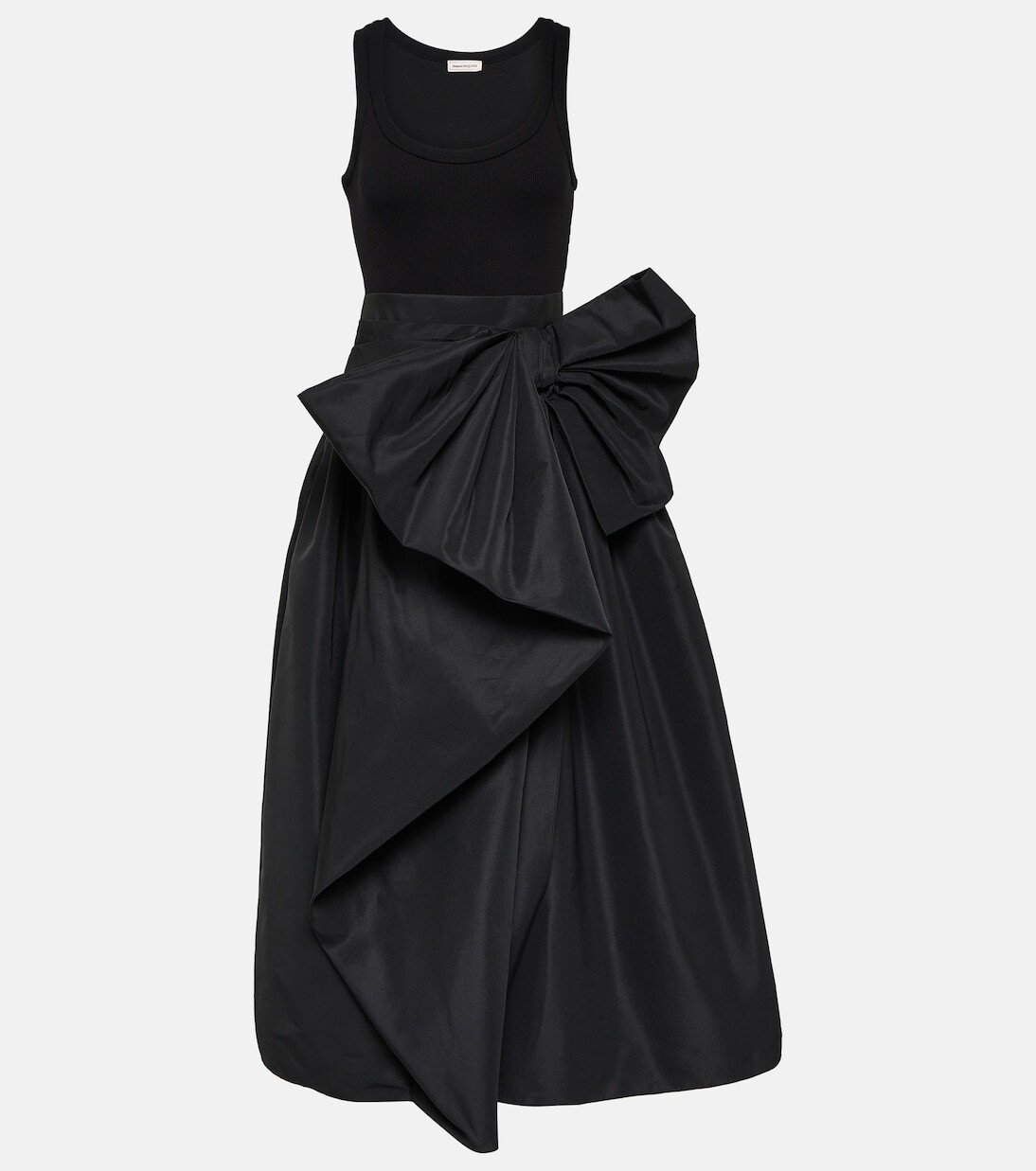 

Платье миди с бантом Alexander Mcqueen, черный