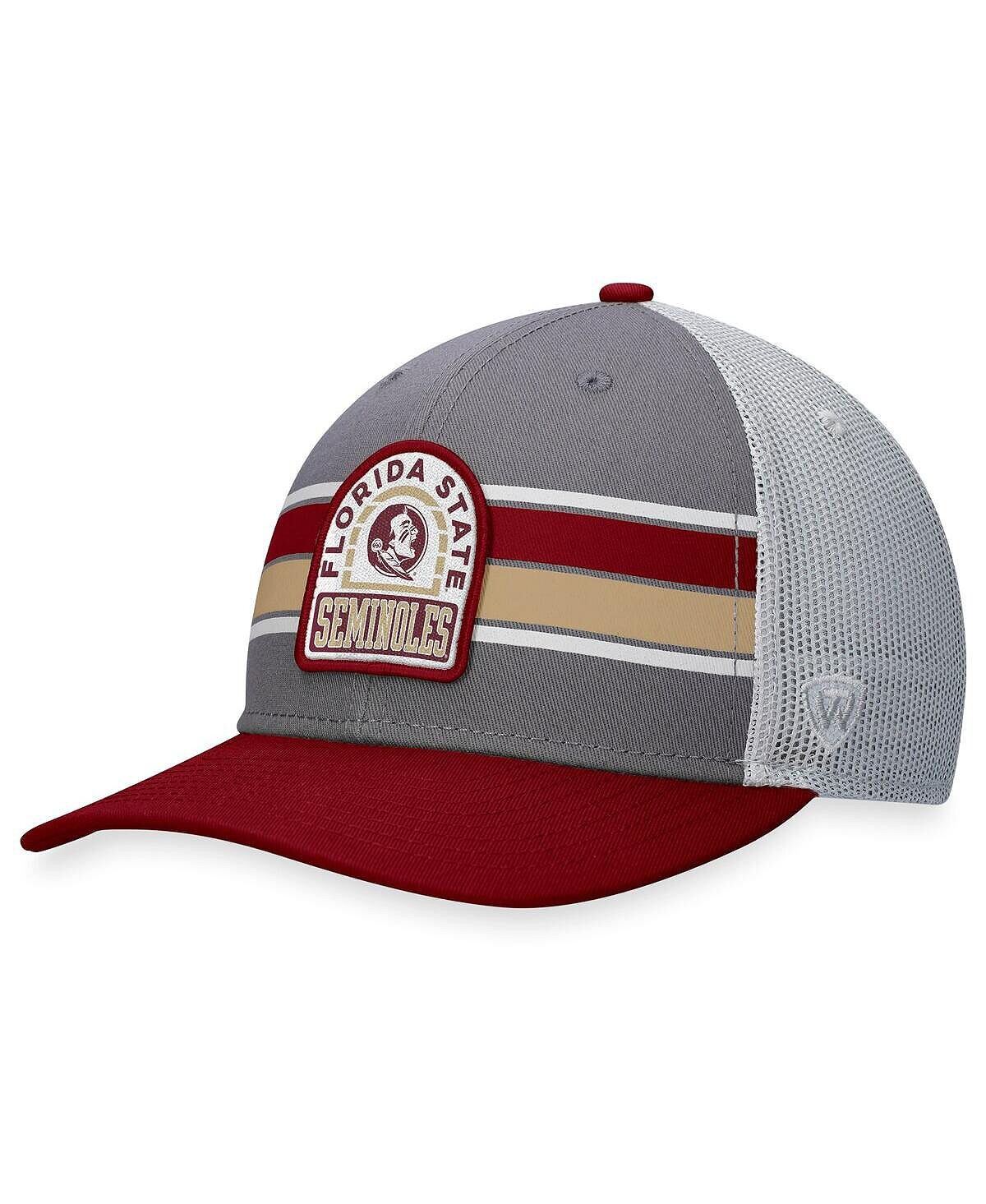

Мужская гранатово-серая регулируемая шляпа Seminoles Aurora Trucker из штата Флорида Top of the World
