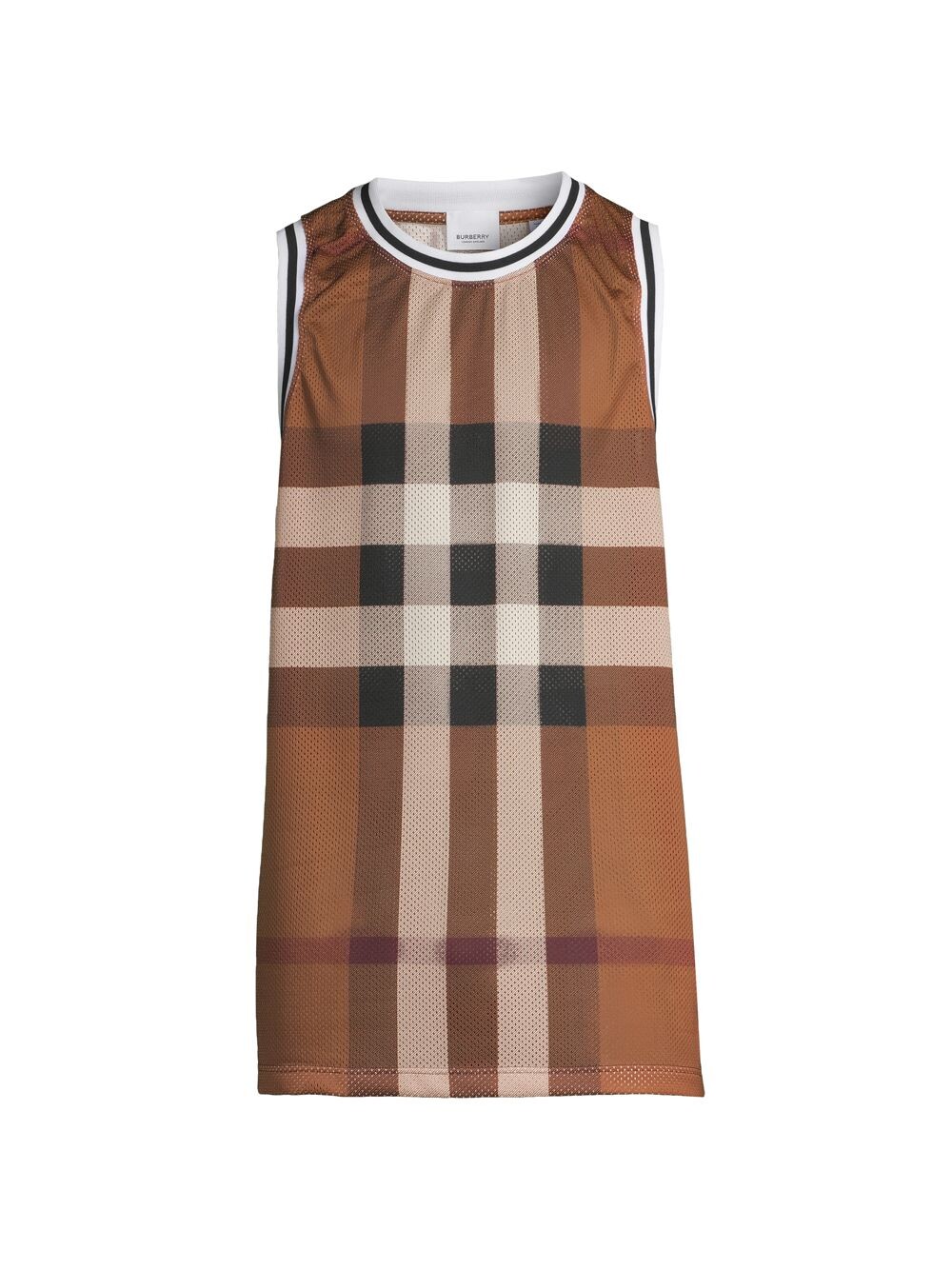 

Майка из сетчатого джерси в клетку Burberry, коричневый