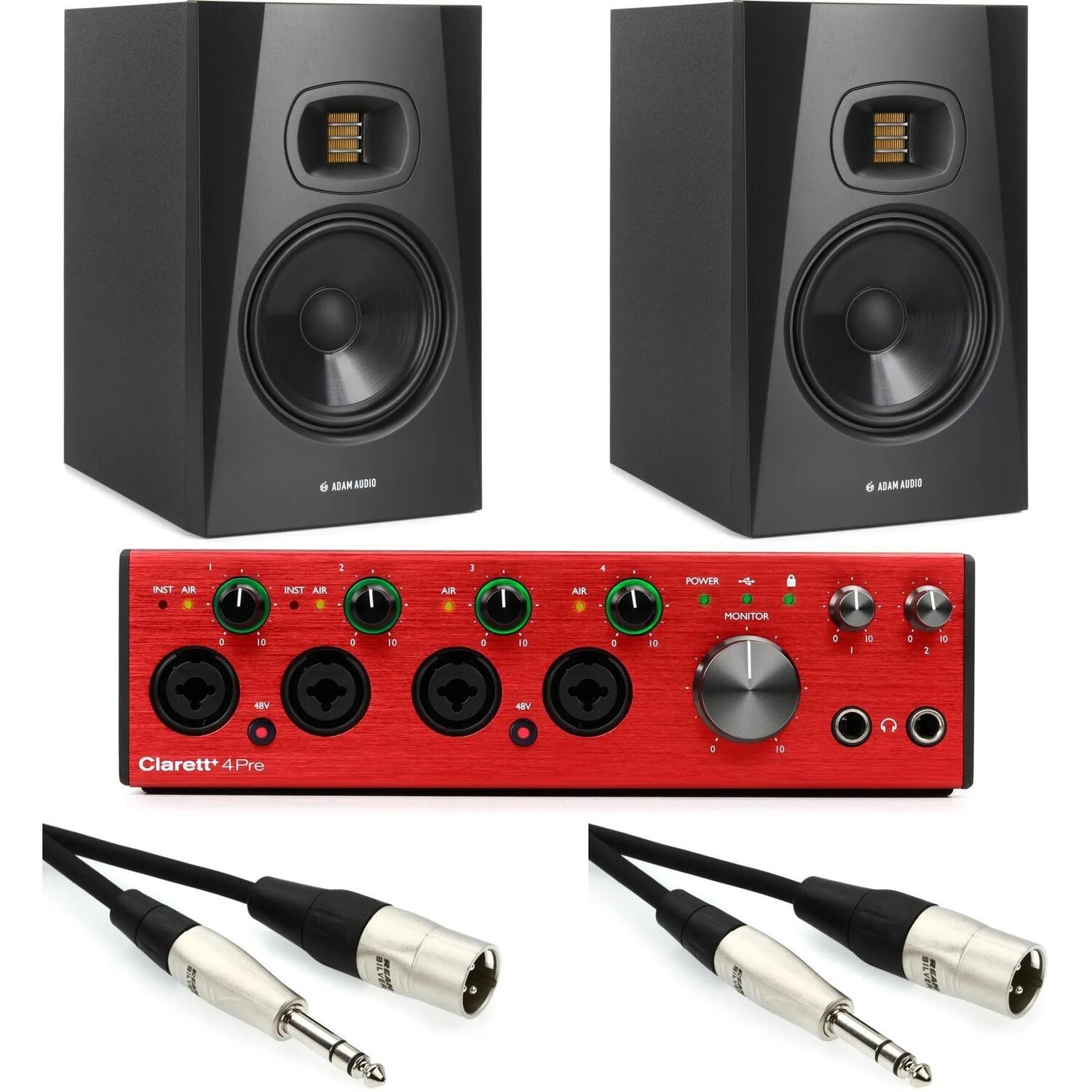 

Комплект аудиоинтерфейса Focusrite Clarett+ 4Pre USB-C и монитора ADAM Audio T7V