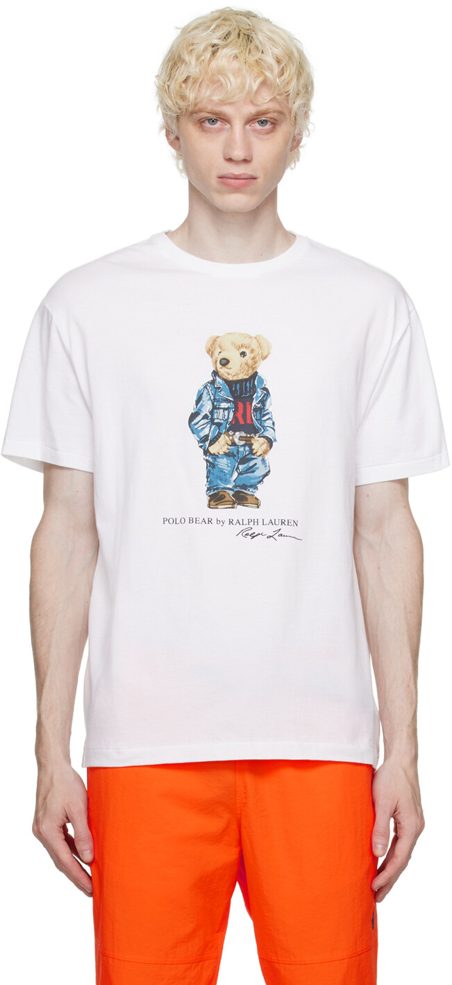 

Белая футболка-поло с медведем Polo Ralph Lauren, Белый