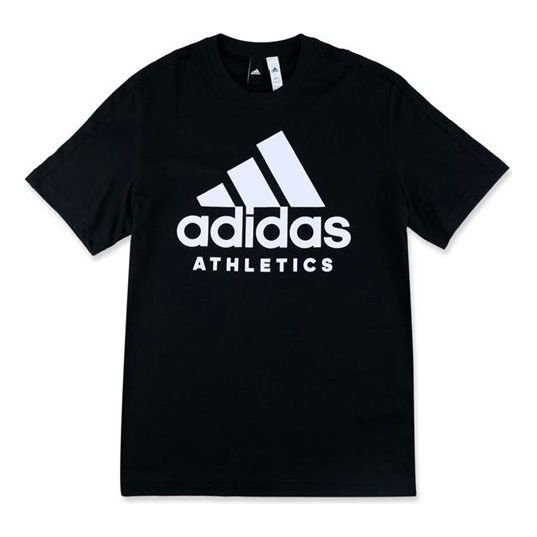 Футболка adidas Training Round Neck Pullover Short Sleeve 'Black', черный