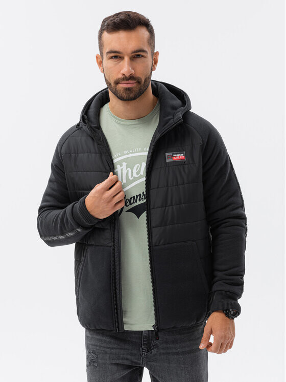 

Пуховик regular fit Ombre, черный