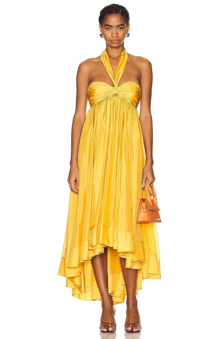

Платье макси Zimmermann Devi Halter, цвет Mustard