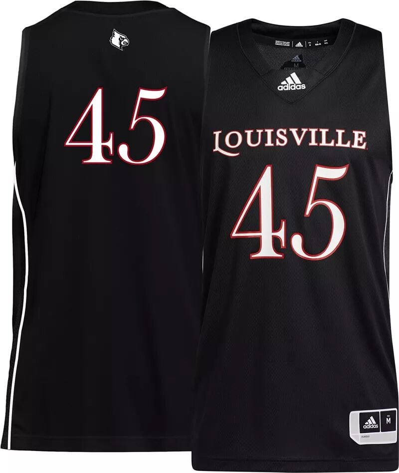 

Мужская баскетбольная майка Adidas Louisville Cardinals #45 черная реплика Swingman Replica