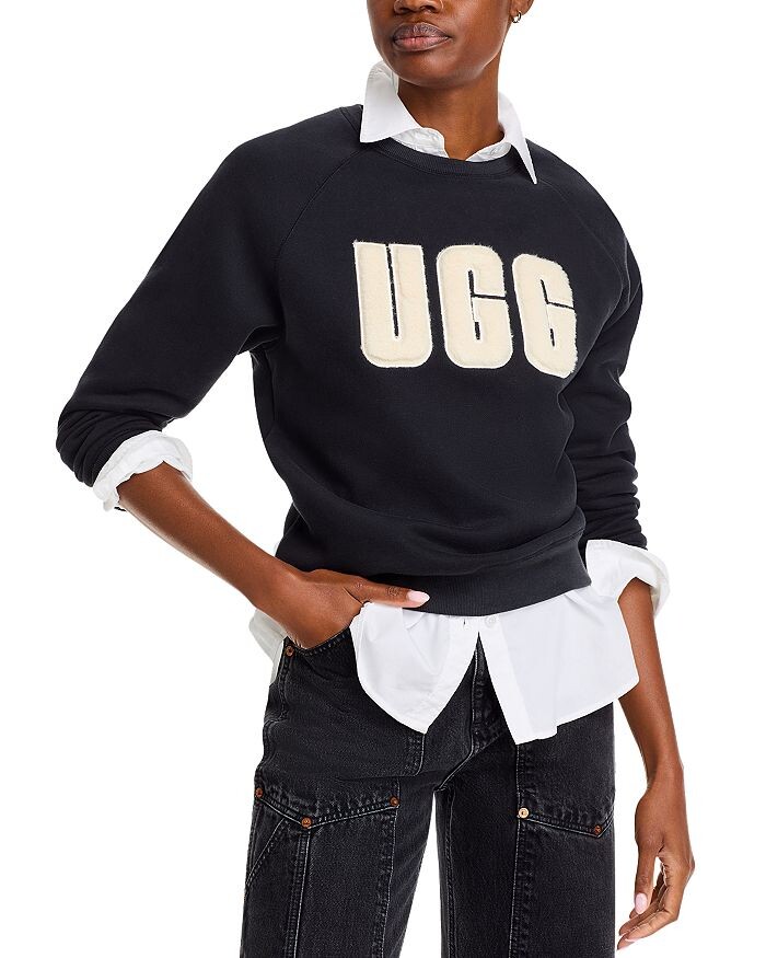 

Свитер с круглым вырезом UGG Madeline с нечетким логотипом, черный