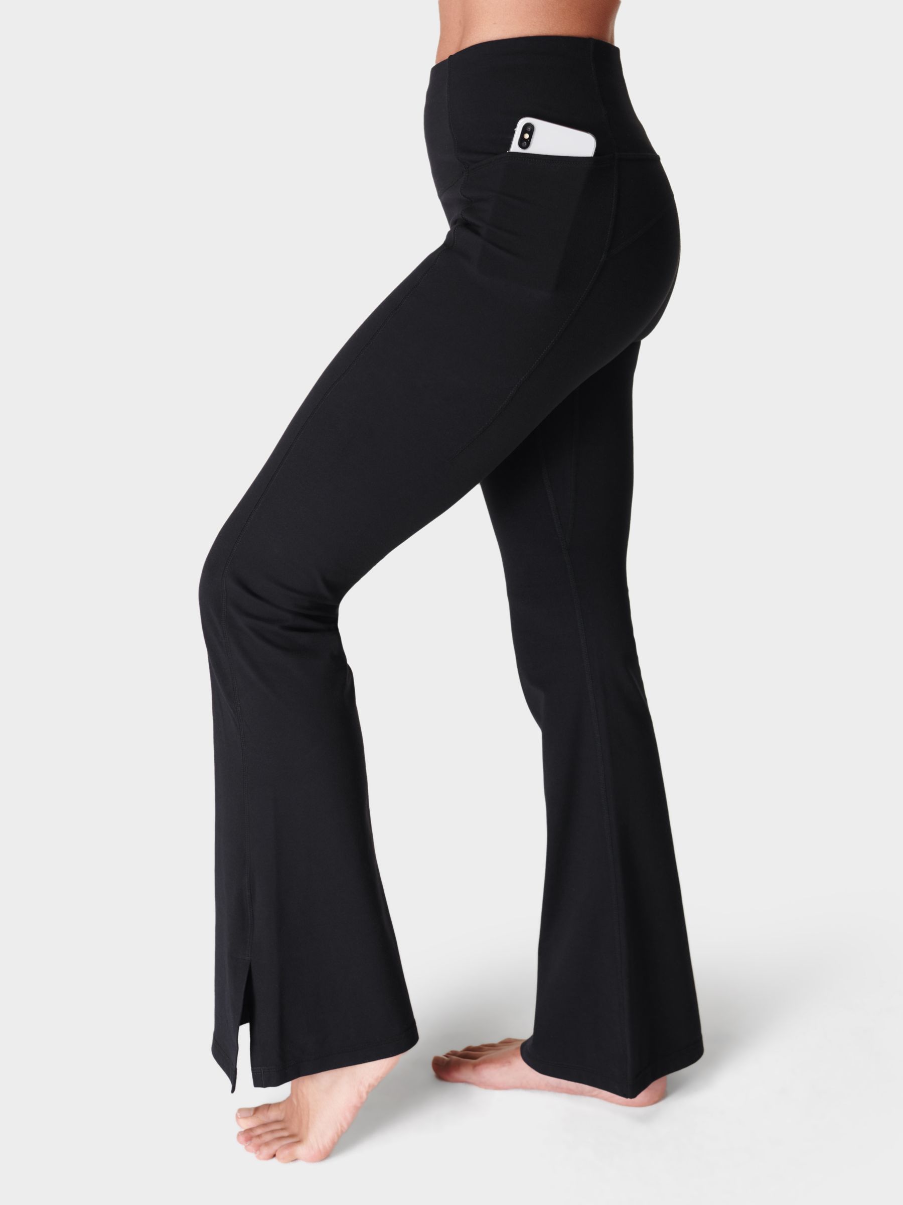 Супермягкие расклешенные брюки для йоги Sweaty Betty 30 дюймов, черные
