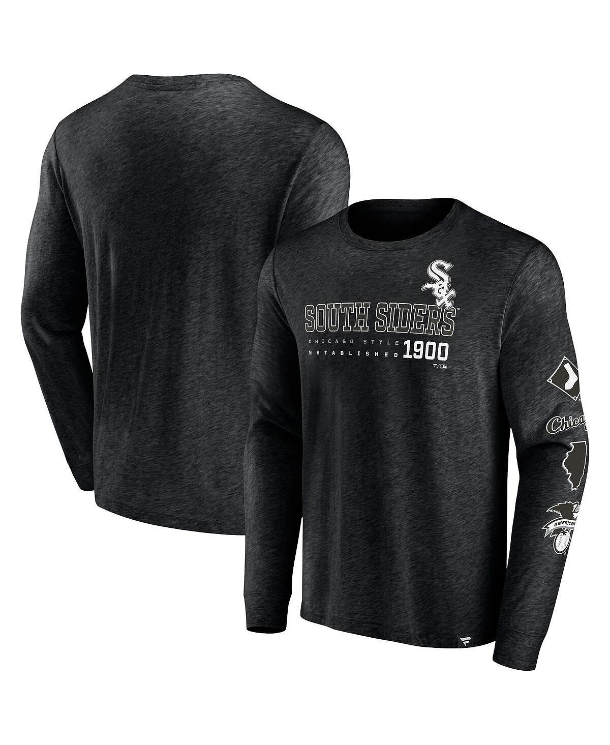 цена Мужская черная футболка с длинным рукавом с логотипом Chicago White Sox High Whip Pitcher Fanatics