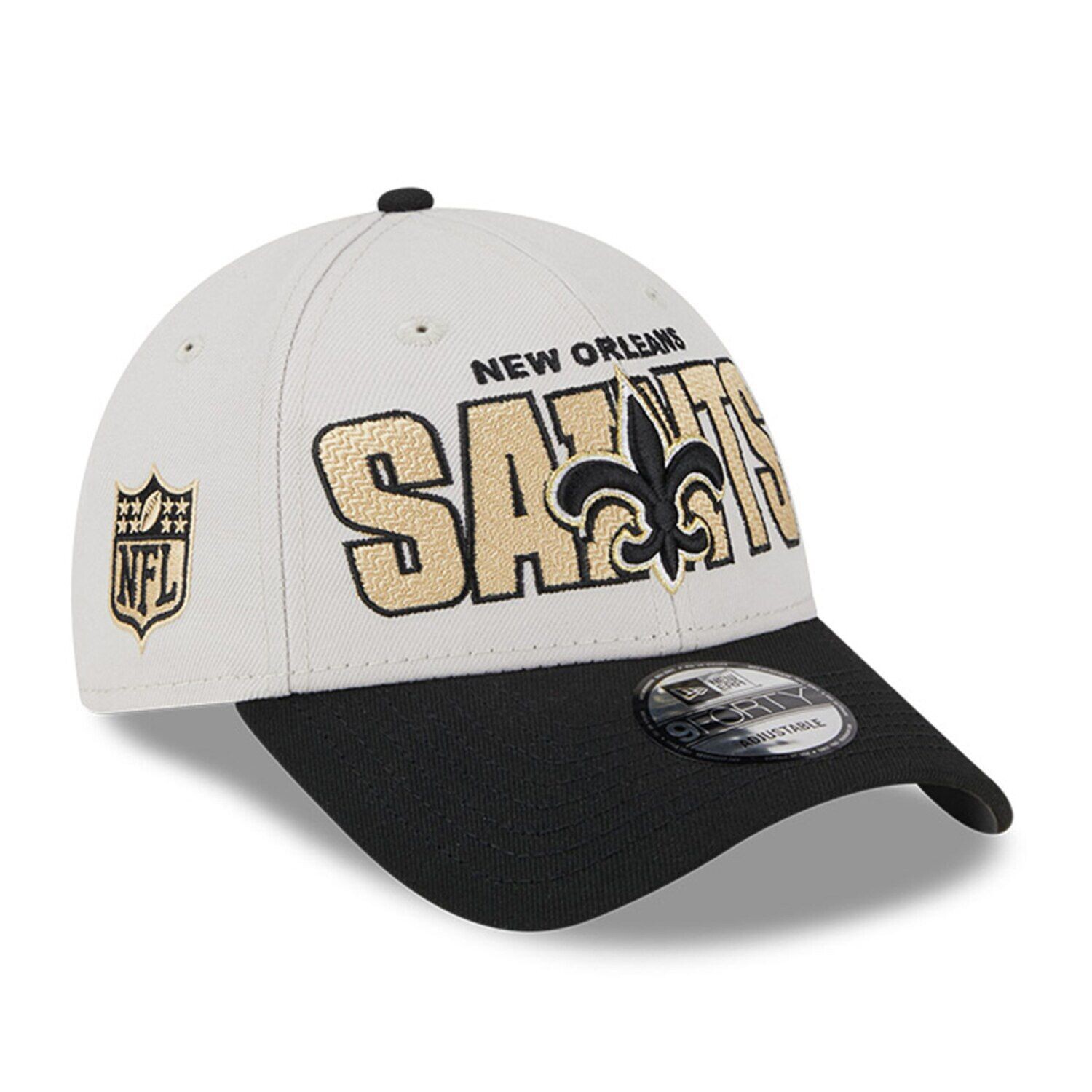 

Мужская регулируемая кепка New Era Stone/черная New Orleans Saints 2023 NFL Draft 9FORTY