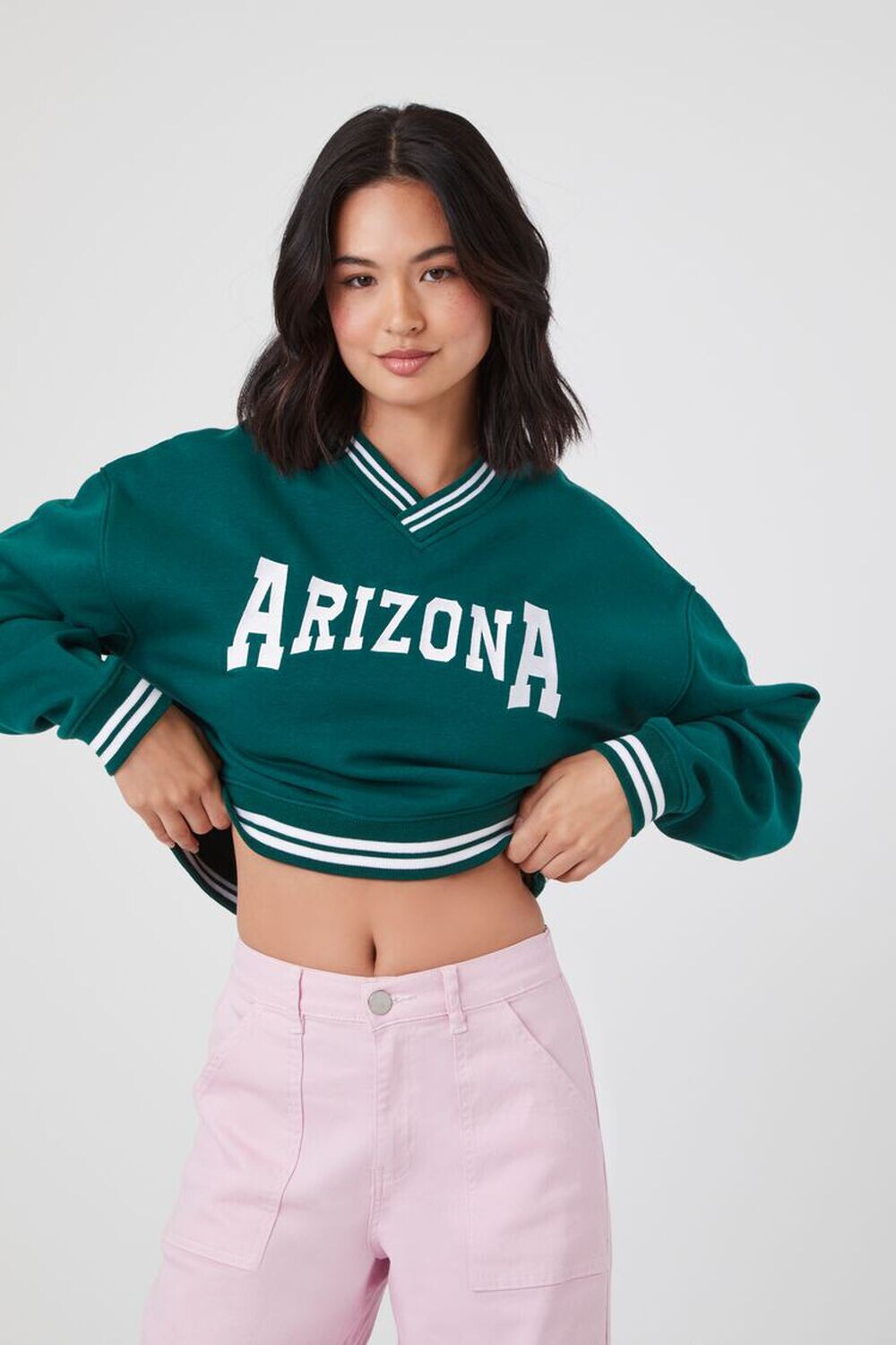 

Университетский пуловер с графическим рисунком Arizona Forever 21, зеленый