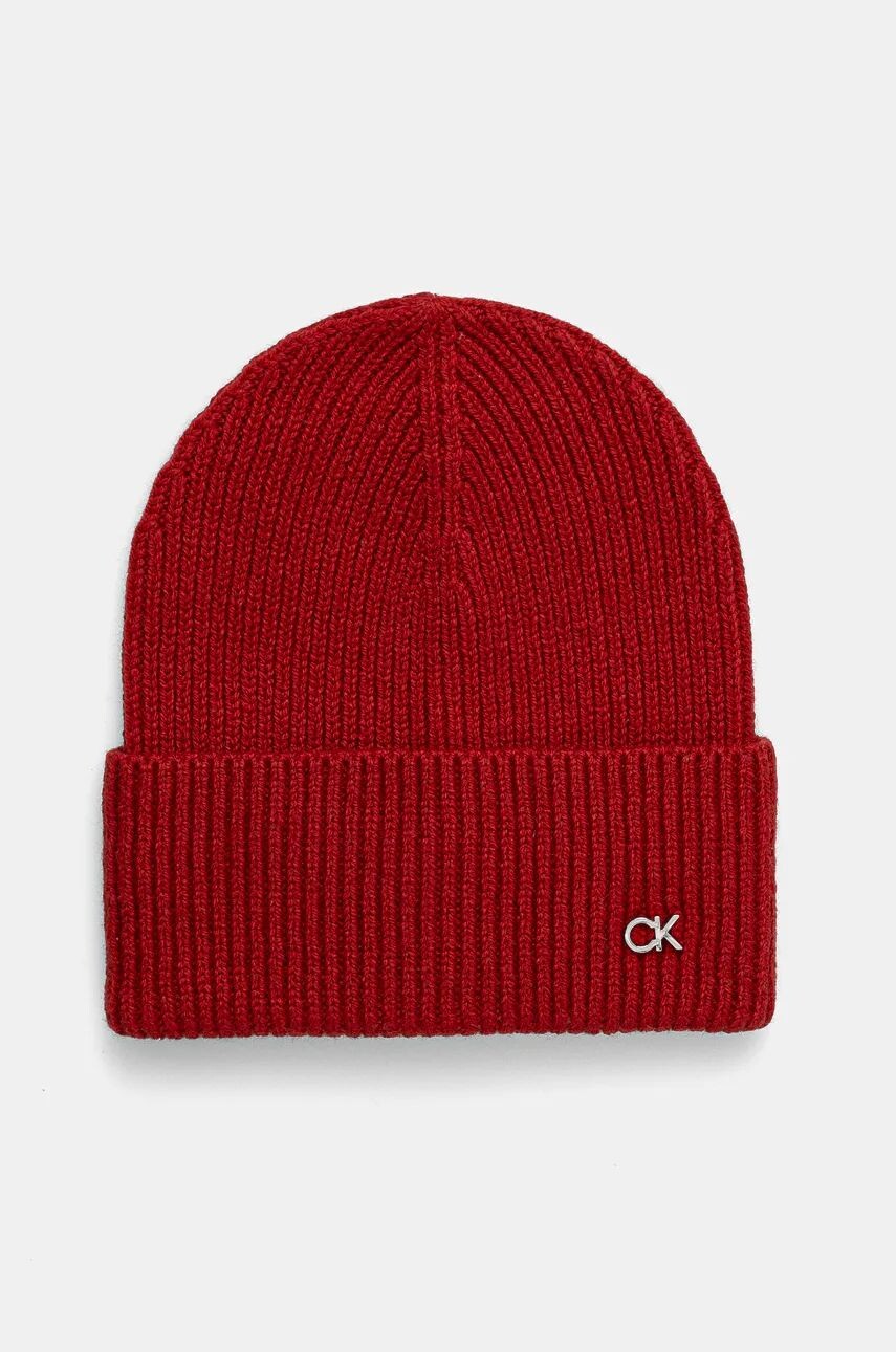 

Шерстяная шапка Calvin Klein, красный