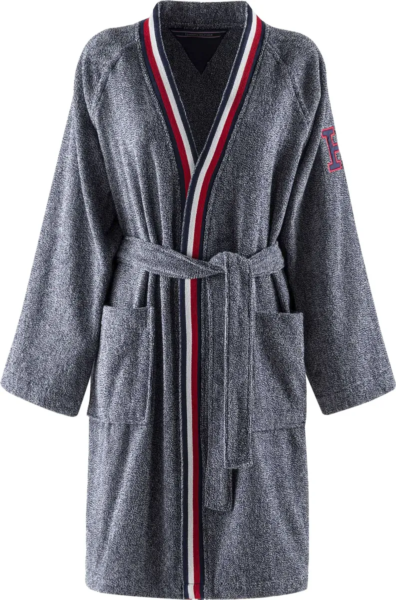 

Халат унисекс Tommy Hilfiger "Frottee Melange" (1 шт.), с аппликацией H, цвет морской волны